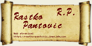 Rastko Pantović vizit kartica